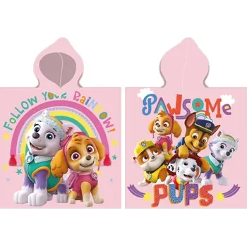 Dětské pončo PAW PATROL růžový 55x110cm Setino
