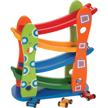 Dřevěná hračka Dřevěná skluzavka se autíčky Zig Zag 808