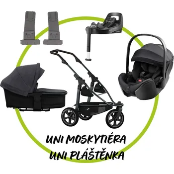Kočárek TFK - Trends for Kids Akční set TFK Mono 3 frame - air wheel + Hluboká korba kombi Premium + Pláštěnka + Moskytiéra + adaptéry na autosedačku + autosedačka Britax Romer BabySafe PRO + isofix base