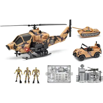 Vojenská sada s helikoptérou se světlem a zvukem