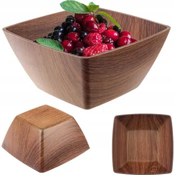 SALÁTOVÁ MÍSA PLASTOVÁ MISKA 16 cm NA OVOCNÉ SALÁTY ČTVERCOVÁ PLASTOVÁ