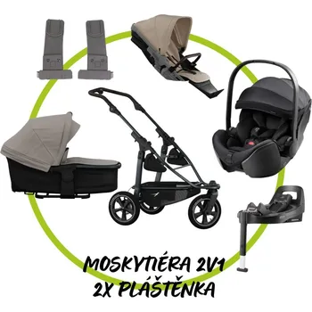 Kočárek TFK - Trends for Kids Akční set TFK Mono 3 frame - air wheel + Hluboká korba kombi + sportovní sezení + 2x Pláštěnka + Moskytiéra 2v1 + adaptéry na autosedačku + autosedačka Britax Romer BabySafe PRO + isofix base