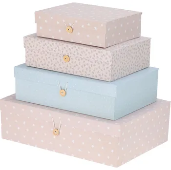 Home Styling Collection Sada kartonových úložných krabic v různých velikostech, 4 ks,