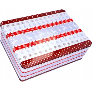 Vánoční dekorace Vánoční plechovka, dóza na vánoční Dárek, 20 cm, kovová, sob