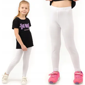 LAEMI dětské legíny dlouhé klasické bavlna bílé velikost 110