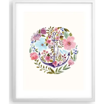 Obraz Obraz plakát na zeď v bílém rámu 40x50 kotva foto plakáty do obýváku