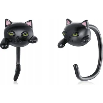 Náušnice Stříbrné náušnice Kočky s ocásky Stříbro 925 černé