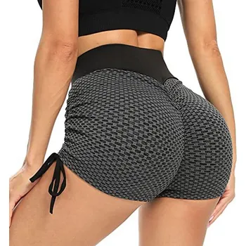 Dámské legíny SHORTY SPORTOVNÍ KRAŤASY S VYSOKÝM PASEM ŽEBROVANÉ L