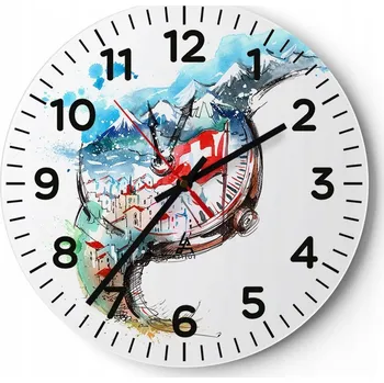 Hodiny Kuchyňské nástěnné hodiny 30x30 Abstrakce Moderní skleněné hodiny Tiché