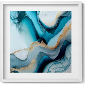 Obraz Dekorace obraz v bílém rámu na zeď Tekutá textura mramoru 50x50 cm