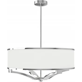 Art Deco Závěsné svítidlo lustr GERDO 4 chrom s bílým stínidlem elegantní