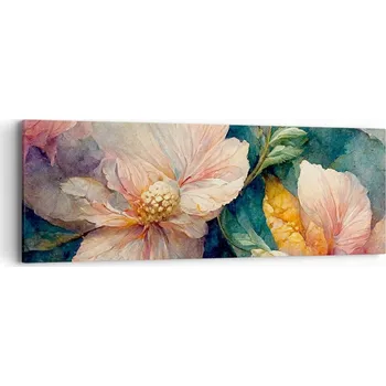 Obraz Obraz na plátně do obýváku ložnice 90x30 květiny foto obrazy na zeď