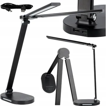 Lampička LED stolní lampička na psací stůl s dotykovým ovládáním, 3 barvy světla, dvojitá, 15 W, pro čtení