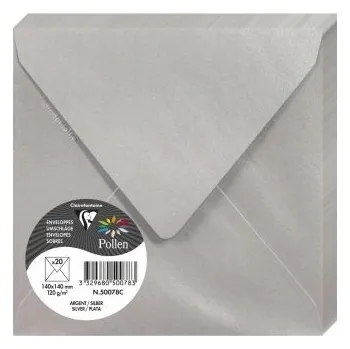 Obálka Obálky 14 x 14 cm Perleťové Stříbrné 20 kusů - 50078C