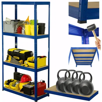 Dílenský regál Skladový regál kovový garážový HELIOS HNN 180x110x35 4x400kg