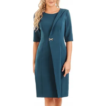 Dámské šaty Klasické midi koktejlové šaty Carla Moreno velikost 50