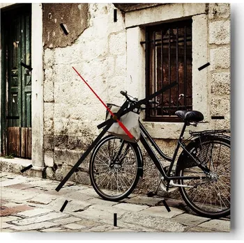 Hodiny Velké nástěnné hodiny 40x40 Architektura Skleněné hodiny Tiché