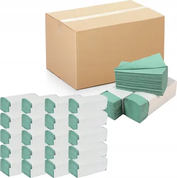 Papírový ručník Papírové ručníky skládané ZZ zelené, extra silné, biologicky rozložitelné, 4000 ks