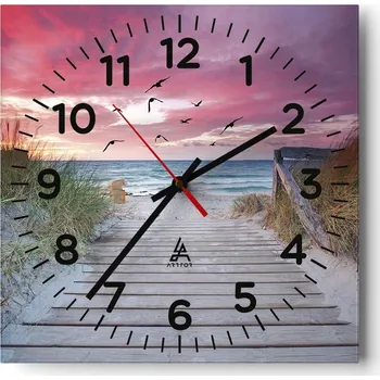 Hodiny Nástěnné hodiny do obýváku 40x40 Krajina Tiché Skleněné hodiny Bez hlučný