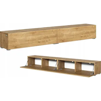 Televizní stolek TV stolek KIRA 210 cm komoda ZÁVĚSNÁ NEBO STOJÍCÍ lowboard zlatý dub craft