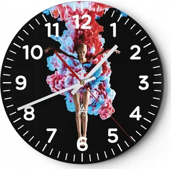 Hodiny Velké nástěnné hodiny 40x40 Abstrakce Skleněné hodiny Kulatý Tiché