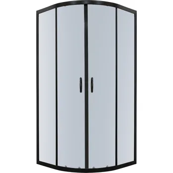 Novoterm Čtvrtkruhový sprchový kout NV-Tiara 90x90 černá/grafit - bez vaničky