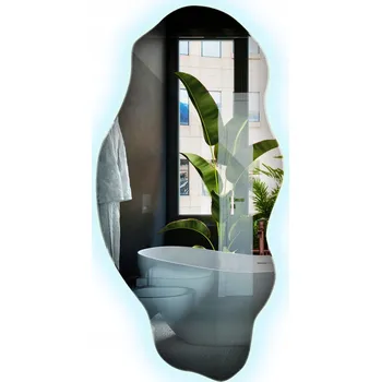 Zrcadlo Podsvícené LED Zrcadlo Studená Bílá do Koupelny nebo Obýváku v Organickém Stylu