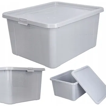Úložný box Organizér, plastový box na hračky šedý 20l, plastové boxy