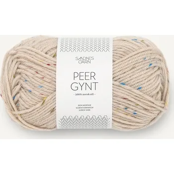 Příze Příze 100% VLNA béžová tweed Peer Gynt Tutti