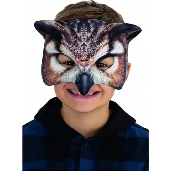 Karnevalová maska PĚNOVÁ MASKA SOVA PRO DĚTI PTAČÍ ZVÍŘE LESNÍ ZVÍŘATA