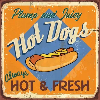 Obraz Cedule Hot Dogs - Hot & Fresh