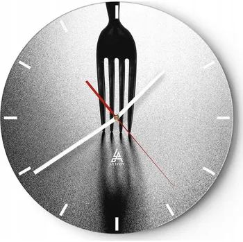 Hodiny Nástěnné hodiny do kuchyně 30x30 Příbor Vidlička Skleněné hodiny do obýváku Loft Tiché