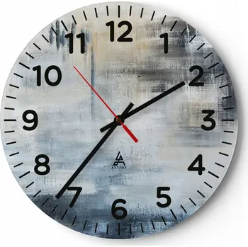 Hodiny Nástěnné hodiny do obýváku 40x40 Umění Kulatý Hodiny na skle Loft Tiché