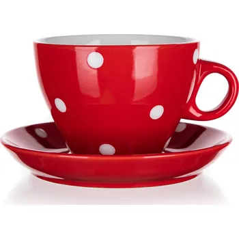 šálek + podšálek 290ml puntíky ČRV keramický