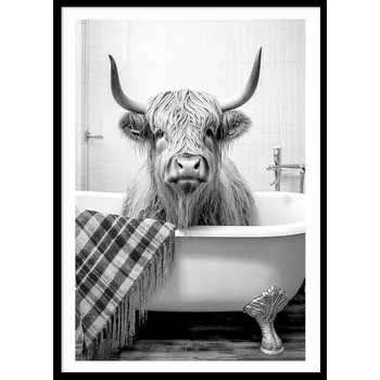 Obraz OBRAZ PLAKÁT V RÁMU do Koupelny WC Toalety bizon zubr vana P2525_43x53