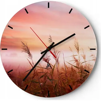 Hodiny Velké nástěnné hodiny 40x40 Krajina Skleněné hodiny Kulatý Tiché