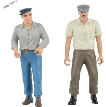 Modelová železnice Postavičky Dělníci k ručním vozíkům G - Faller Pola 331527 (Zahradní železnice)