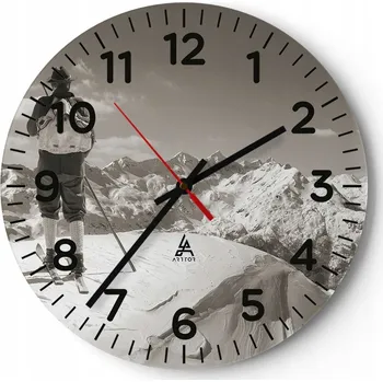 Hodiny Kuchyňské nástěnné hodiny 30x30 Krajina Moderní Skleněné hodiny do obýváku Tiché