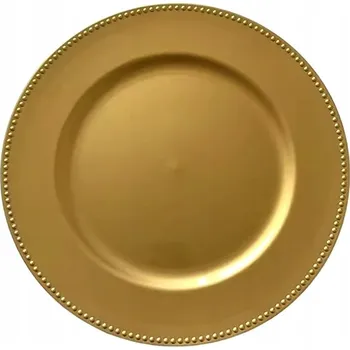 Talíř Prostírání pod talíř zlaté plastové 33 cm podložka pod talíř dekorace stolu