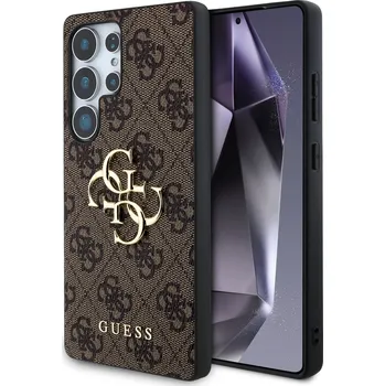 Pouzdro na mobilní telefon Guess PU 4G Metal Logo Zadní Kryt pro Samsung Galaxy S25 Ultra Barva: Hnědá