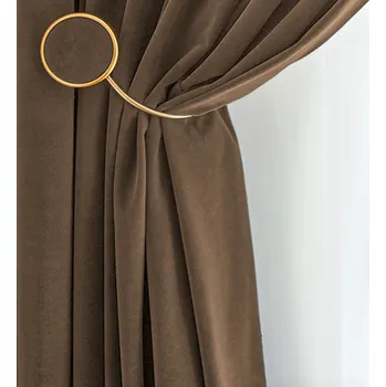 Závěs ZÁVĚSY VELVET 150x260 HNĚDÁ S PÁSKOU Na Míru