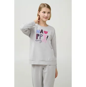 Pánské pyžamo Vamp - Zimní dámské pyžamo s manžetami 21969 - Vamp gray silver M