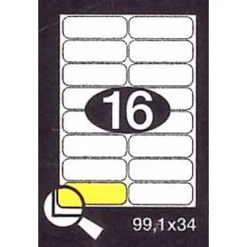 Speciální papír Print etikety 99,1 x 34 mm 16 etiket na A4 100 listů, bílé -