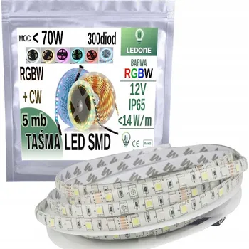 LED osvětlení LED pásek 5050 300 LED IP65 5m - RGBW + CW Studená bílá