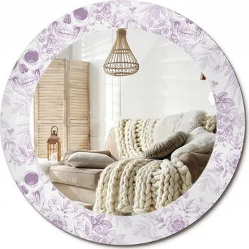 Zrcadlo Dekorativní kulaté zrcadlo s potiskem do koupelny, pokoje, Lebky průměr 60 cm