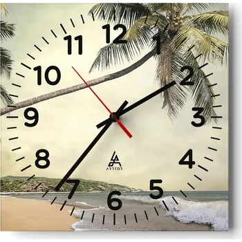 Hodiny Nástěnné hodiny do obýváku 40x40 Krajina Bezhluczne Skleněné hodiny Tiché