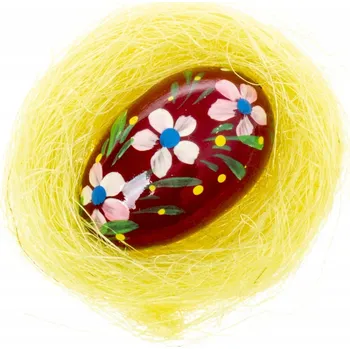 Velikonoční dekorace Dřevěné velikonoční psaníčko ručně malované Bordó v Žlutém hnízdě