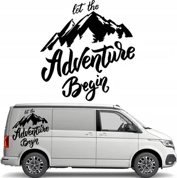 Samolepicí dekorace na vozidlo SAMOLEPKA na obytný vůz ADVENTURE DOBRODRUŽSTVÍ HORY 43x45