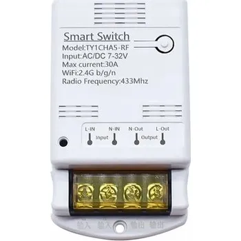 vypínač Beznapěťový reléový spínač NO WiFi TUYA RF433MHz 30A