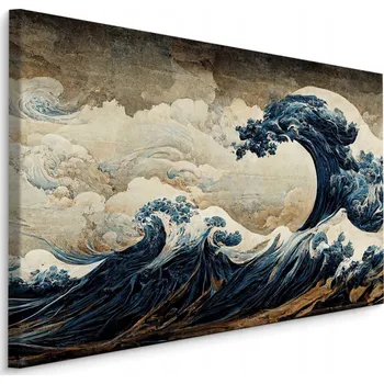 Obraz Nástěnný obraz VLNY Oceán Japonský styl 3D 30x20